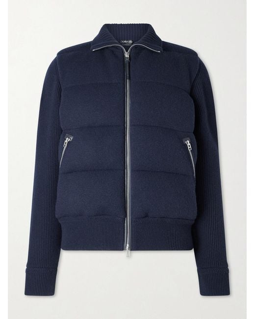 Tom Ford Blue Slim-Fit Quilted Wool Down Jacket for men