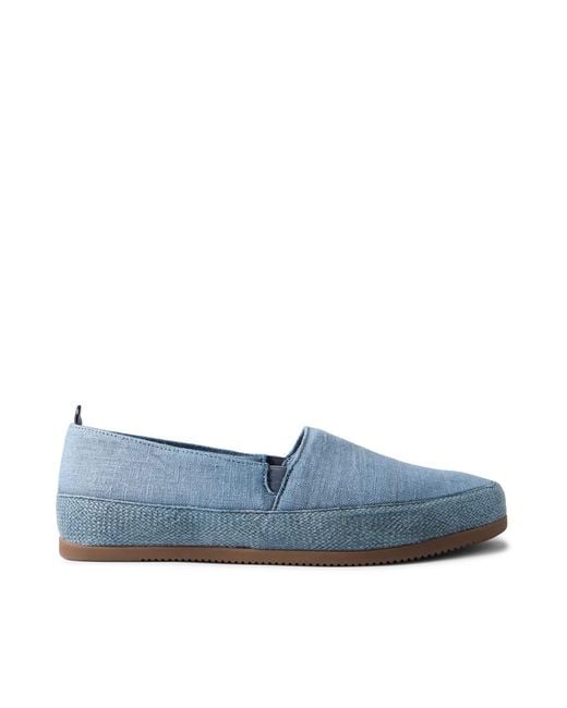 Mulo Blue Garment-Dyed Canvas Espadrilles for men
