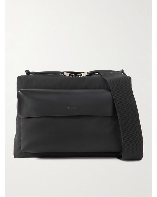 Jil Sander Black Leather-trimmed Nylon Messenger Bag for men