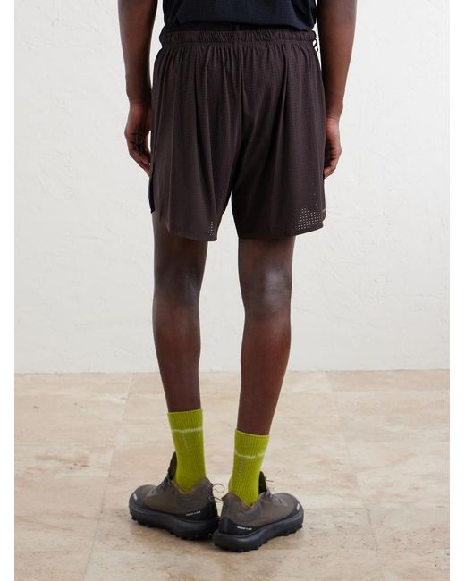 Satisfy Blue Straight-Leg Logo-AppliquÉD 5&Quot; Space‑O&Trade; Shorts for men