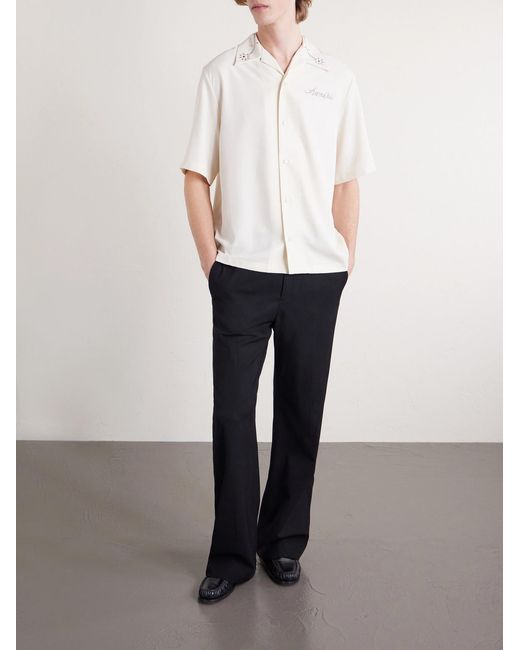 Amiri White Studded Camp-collar Woven Shirt for men