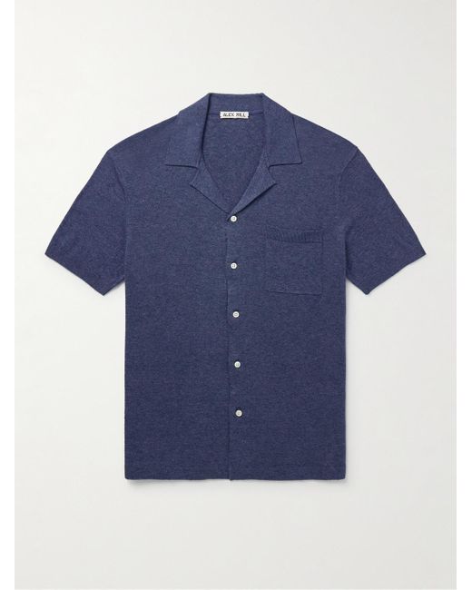 Alex Mill Blue Aldrich Camp-collar Cotton And Linen-blend Shirt for men