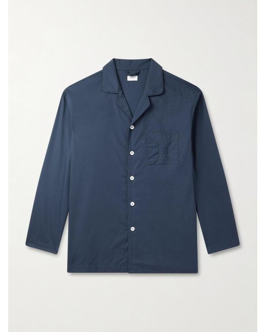 Ghiaia Blue Cotton Pyjama Set for men