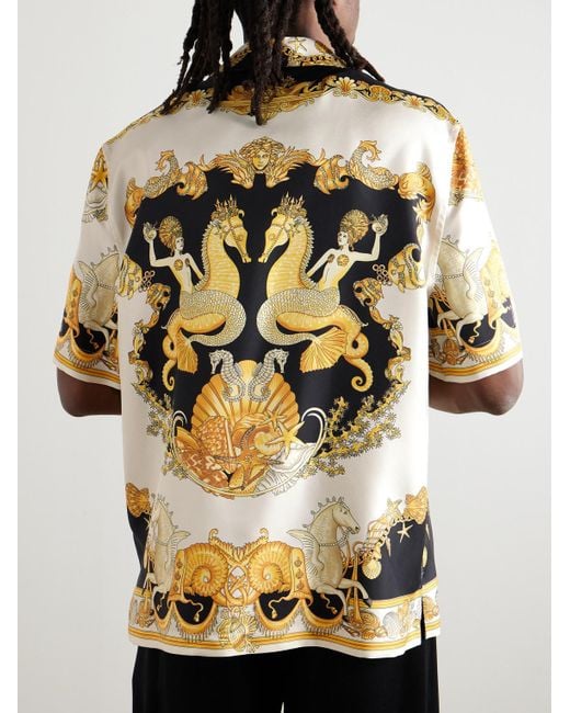 Versace Seidenhemd Coral Theatre in Metallic für Herren