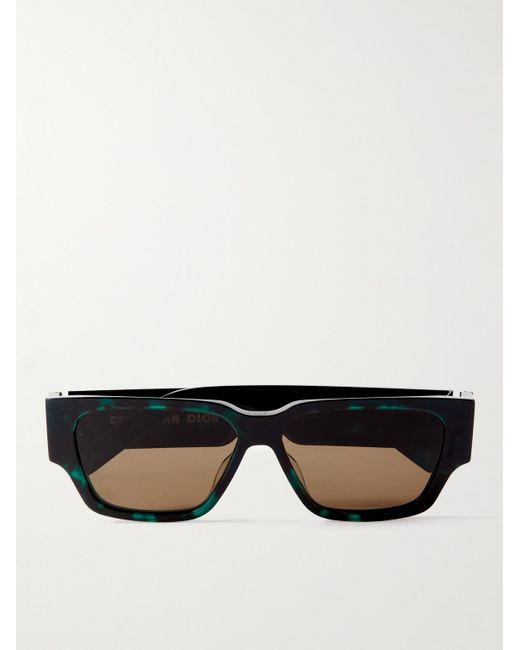 Dior CD Diamond S5I Sonnenbrille mit D-Rahmen aus Azetat in Schildpattoptik mit silberfarbenen Details in Black für Herren
