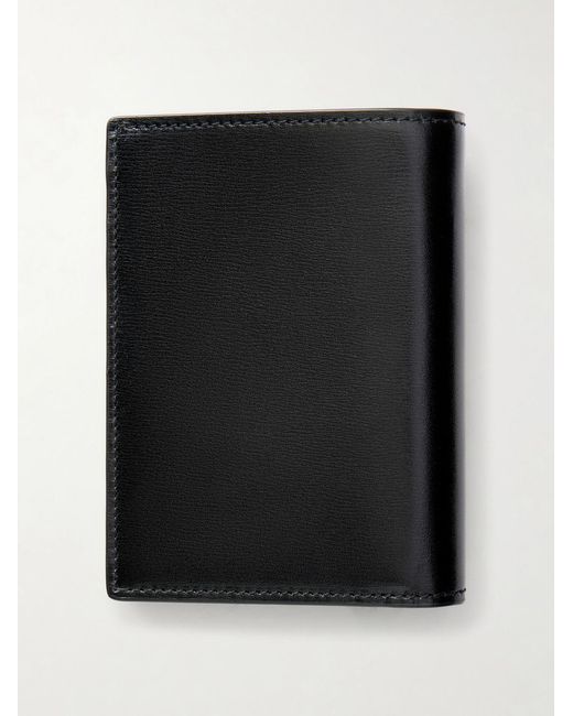 Saint Laurent Black Tiny Cassandre Logo-Appliquéd Leather Bifold Wallet for men