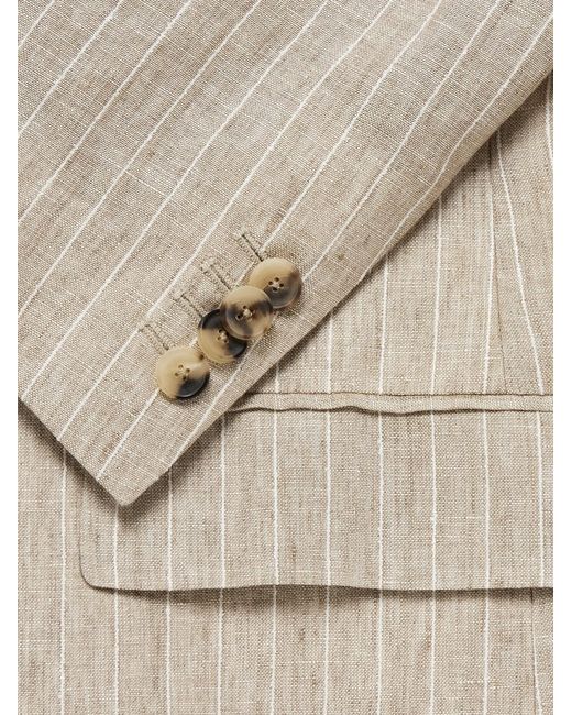 Mr P. Natural Striped Linen Suit Jacket for men