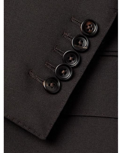 Tom Ford Black Hopsack Double-breasted Wool Suit Jacket for men