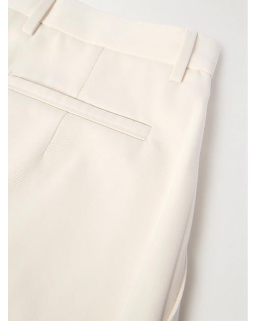 Zegna Natural Straight-Leg Cotton And Wool-Blend Trousers for men