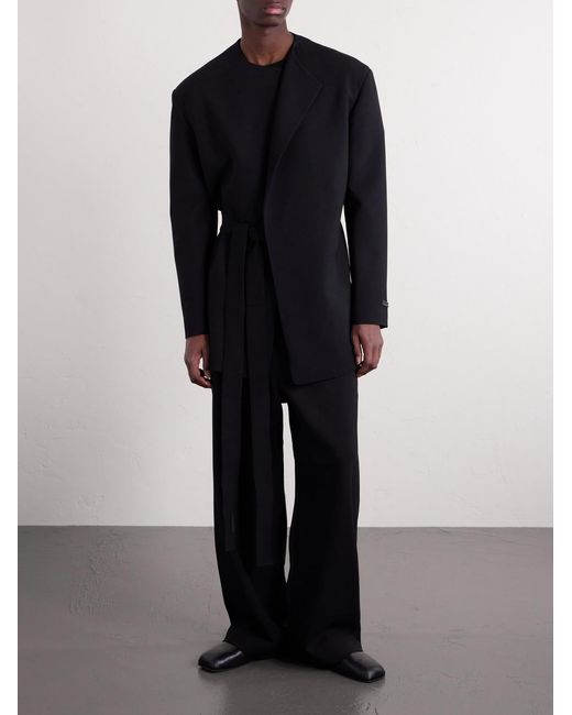 Fear Of God Blue Drawstring Wide-Leg Wool-Blend Trousers for men