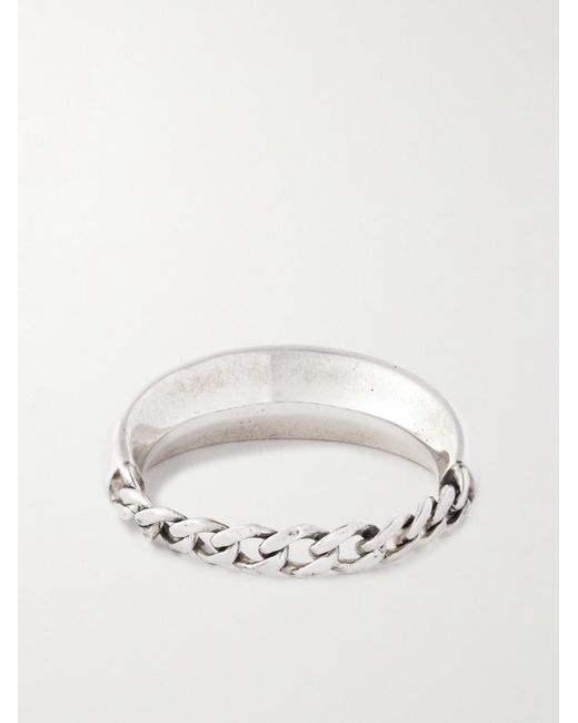 Bottega Veneta Natural Sterling Silver Ring for men