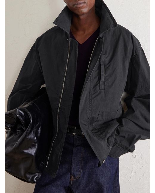 Dries Van Noten Black Cotton-Blend Blouson Jacket for men