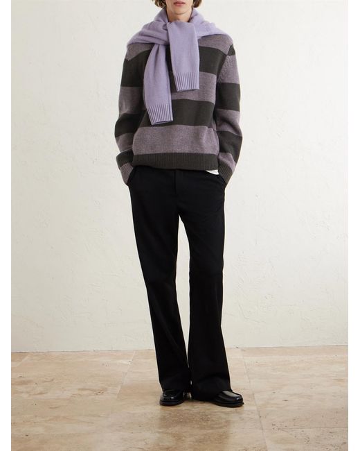 Paul Smith Gray Striped Wool Polo Sweater for men