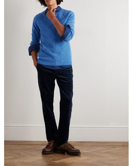 Polo Ralph Lauren Blue Bedford Slim-Fit Straight-Leg Cotton-Blend Corduroy Trousers for men