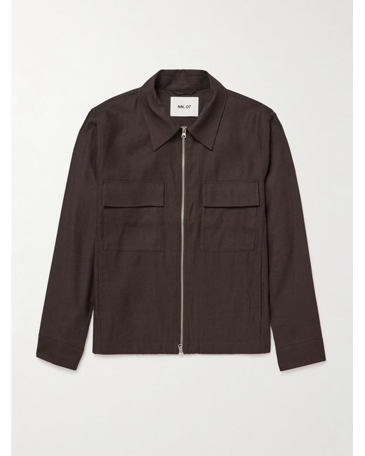 NN07 Brown Alban 1808 Lenzing Ecovero And Linen-Blend Jacket for men