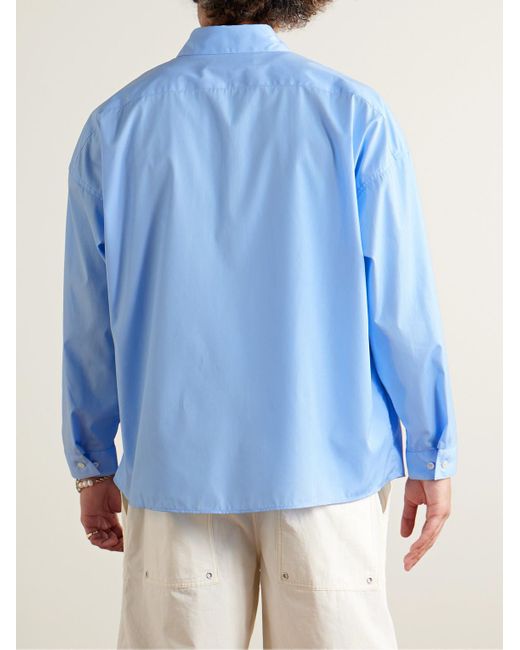 Marni Hemd aus Baumwollpopeline mit Logoprint in Blue für Herren