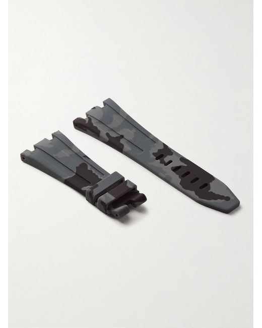 HORUS WATCH STRAPS Gray Tang 42Mm Camouflage-Print Rubber Watch Strap for men