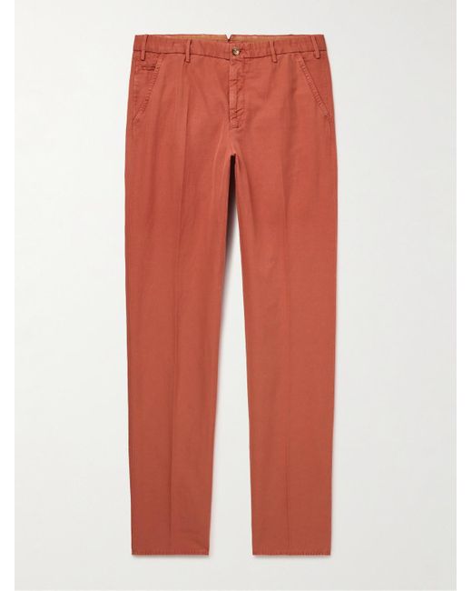 Incotex Red Venezia 1951 Slim-fit Straight-leg Chinolino Trousers for men