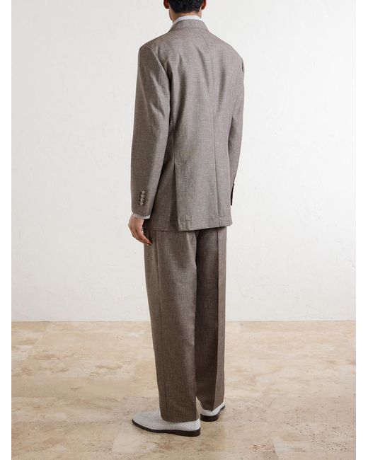 Brunello Cucinelli Brown Wool Suit Jacket for men