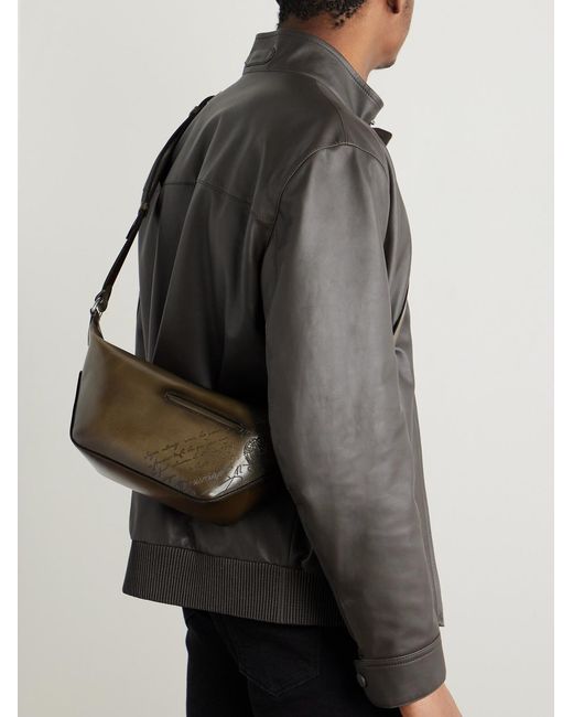 Berluti Natural Toujours Scritto Venezia Leather Messenger Bag for men