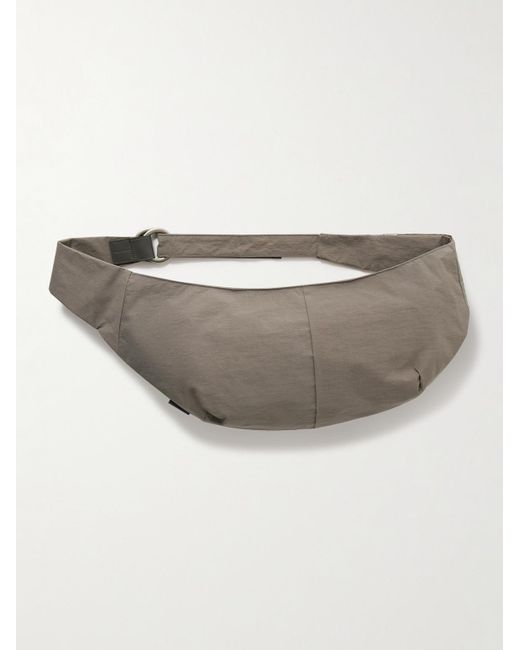 Master Piece Gray Sash Leather-Trimmed Coated-Nylon Sling Bag for men