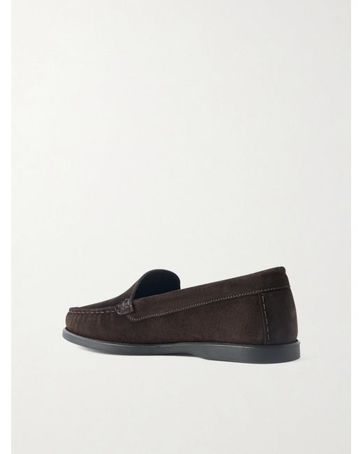 Saman Amel White City Suede Loafers for men