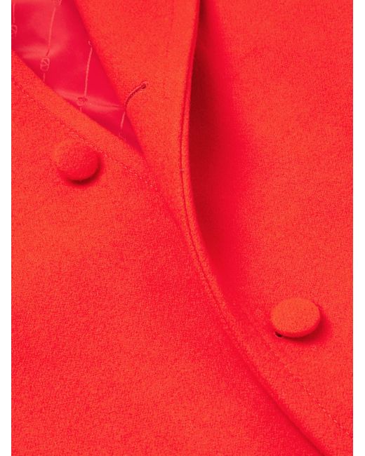 Valentino Garavani Red Embellished Wool Coat for men