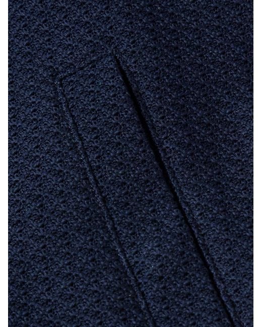 Etro Blue Jacquard-knit Cotton Bomber Jacket for men