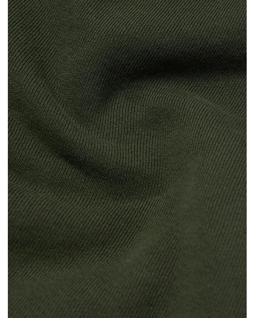 Les Tien Green Garment-Dyed Cotton-Jersey Zip Hoodie for men