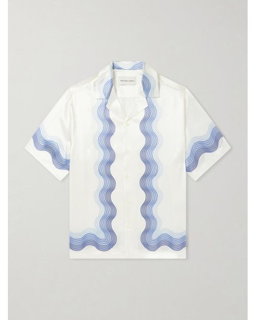Frescobol Carioca Blue Roberto Silk Shirt for men