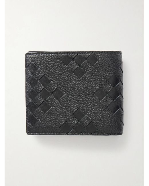 Bottega Veneta Black Diamonds Dover Intrecciato Leather Billfold Wallet for men