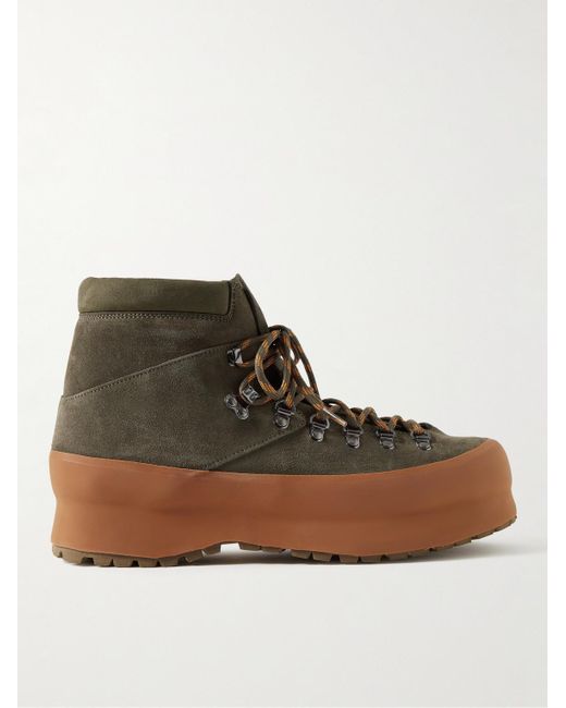 Diemme Brown Throwing Fits Rosset Rubber-trimmed Suede Boots for men