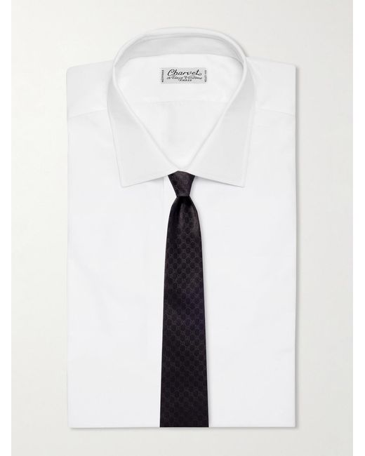 8Cm Logo-Jacquard Silk Tie di Gucci in Black da Uomo
