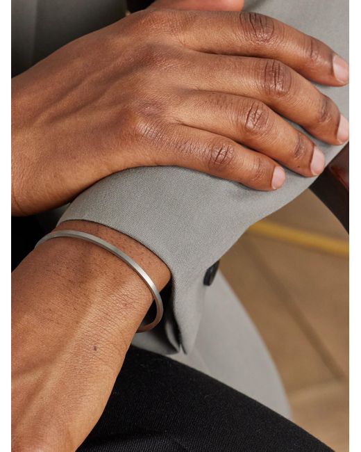 Le Gramme Natural Le 7g Brushed Ruthenium-plated Recycled Sterling Silver Cuff for men