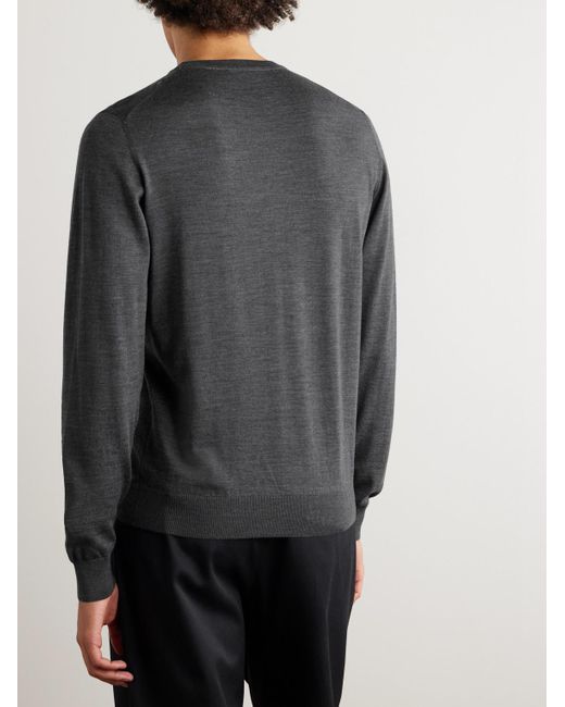 Piacenza 1733 Gray Slim-Fit Wool Sweater for men