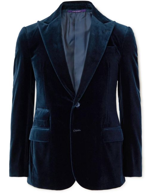 Ralph Lauren Purple Label Blue Kent Cotton-velvet Tuxedo Jacket for men