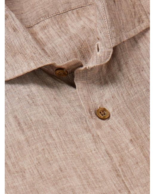 Frescobol Carioca Natural Antonio Cutaway-collar Linen Shirt for men