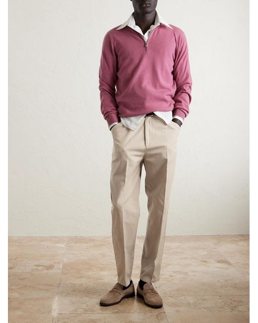 Brunello Cucinelli Natural Straight-Leg Cotton Chinos for men