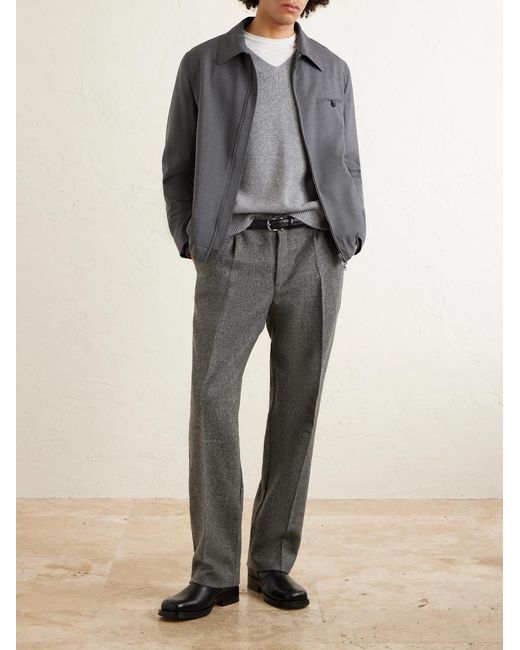 Slowear Gray Montedoro Wool Bomber Jacket for men