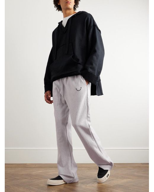 READYMADE White Straight-Leg Logo-Embroidered Cotton-Jersey Sweatpants for men