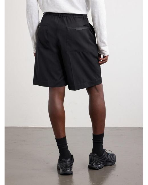 Moncler Blue Straight-Leg Gabardine Shorts for men