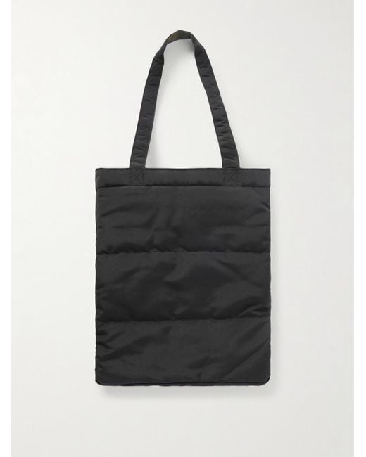 A.P.C. Black Logo-Print Reversible Quilted Crepe Tote Bag for men