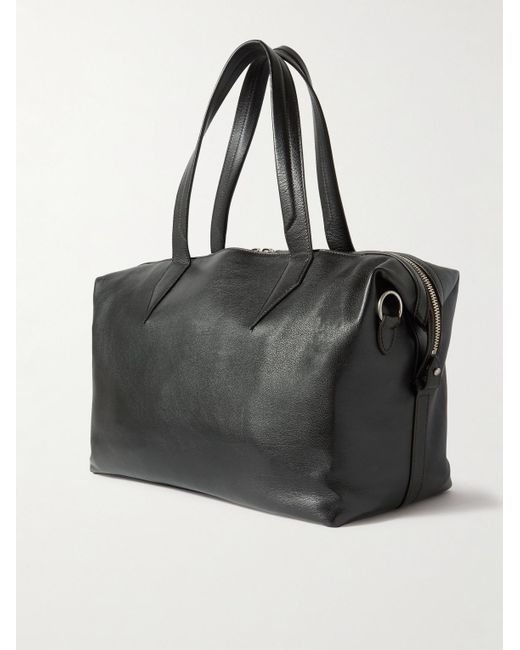 Metier Black Nomad Leather Weekend Bag for men