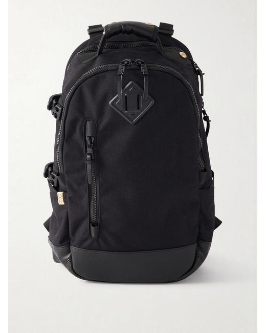 Visvim Black Leather-Trimmed Cordura Backpack for men