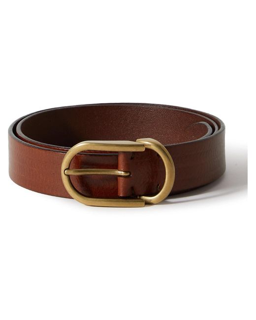 Brunello Cucinelli Brown 3cm Leather Belt for men
