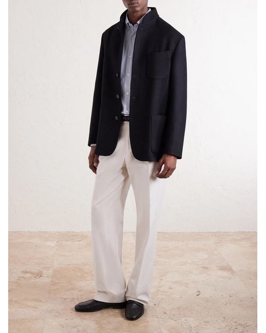 Striped Cotton-Poplin Shirt di Dunhill in White da Uomo