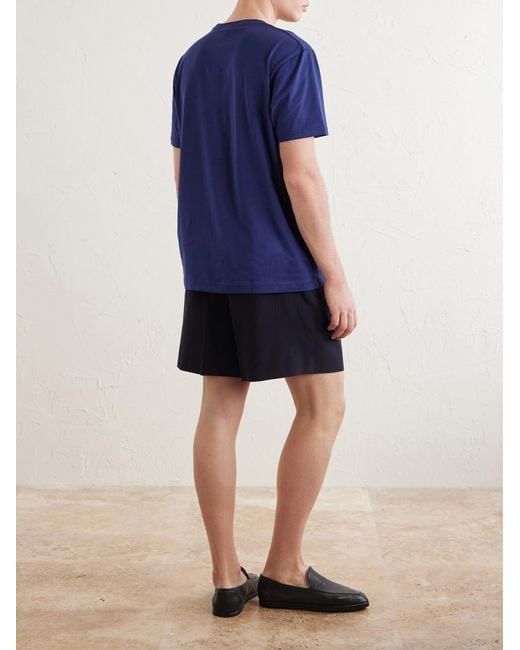 Sunspel Blue Riviera Cotton T-Shirt for men