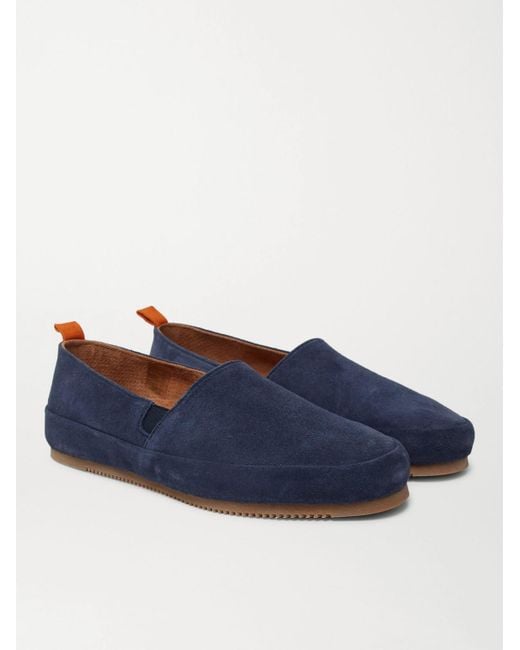 Mulo Blue Suede Loafers for men