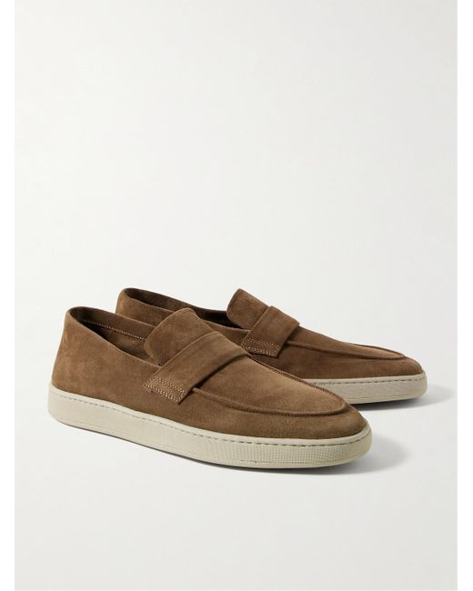Officine Creative Brown Herbie Suede Loafers for men