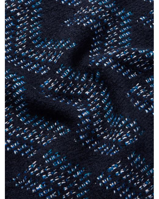 Missoni Blue Stretch Cotton-blend Jacquard Sweater for men